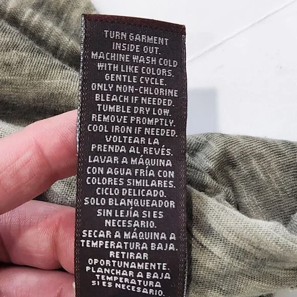 Knox Rose Embroidered Babydoll Top Women M Beaded‎ Garment Dyed Green - Picture 10 of 11